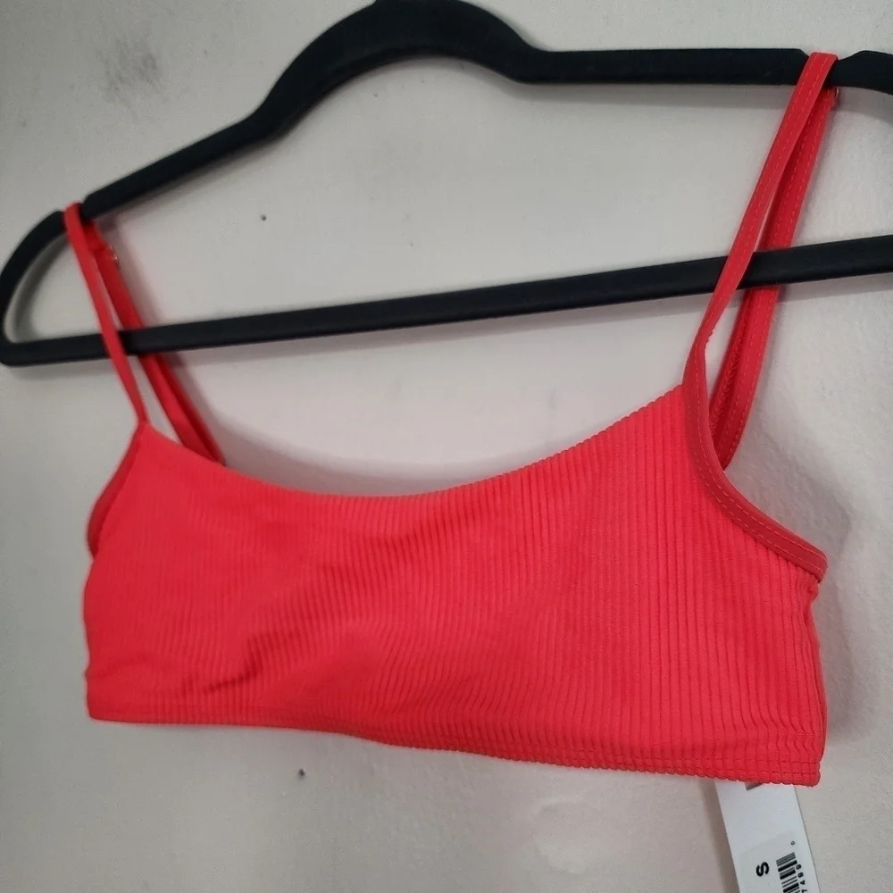 Frankies Bikinis Neon Solid boots Bandeau Top Swim Beach Pool Barbie Surf